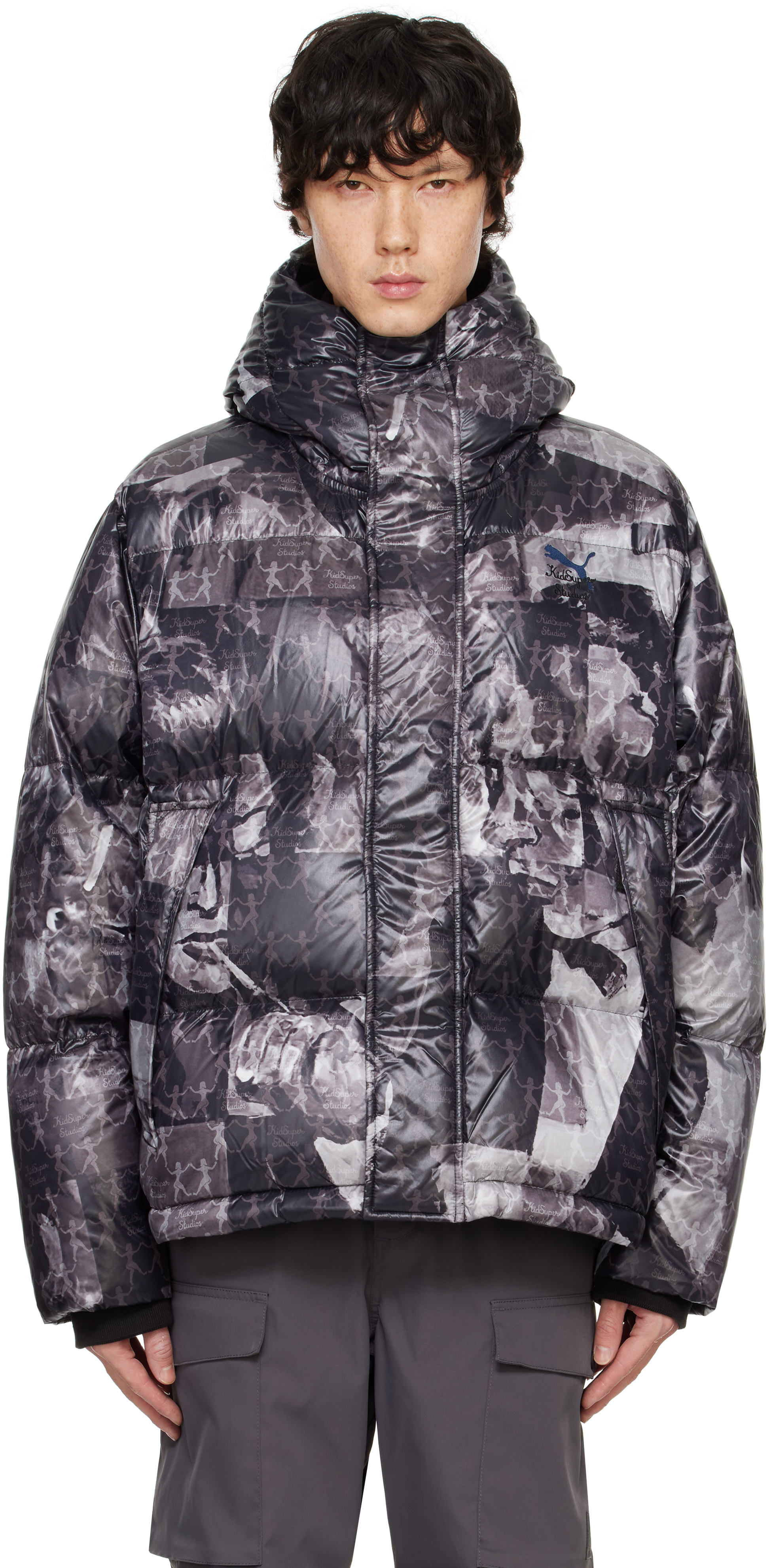 Black PUMA Edition MMQ AOP Puffer Down Jacket