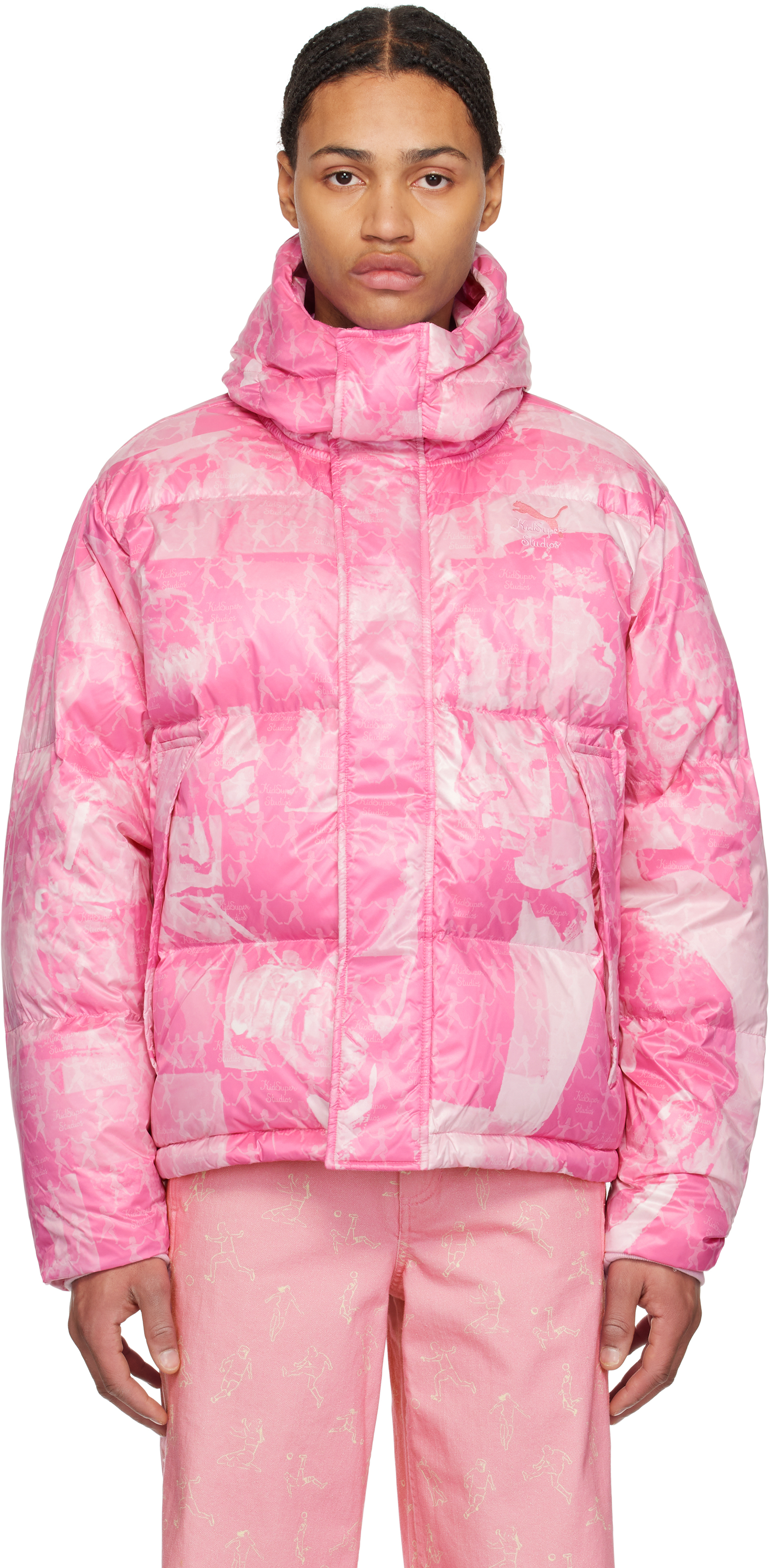 Pink PUMA Edition MMQ AOP Down Jacket