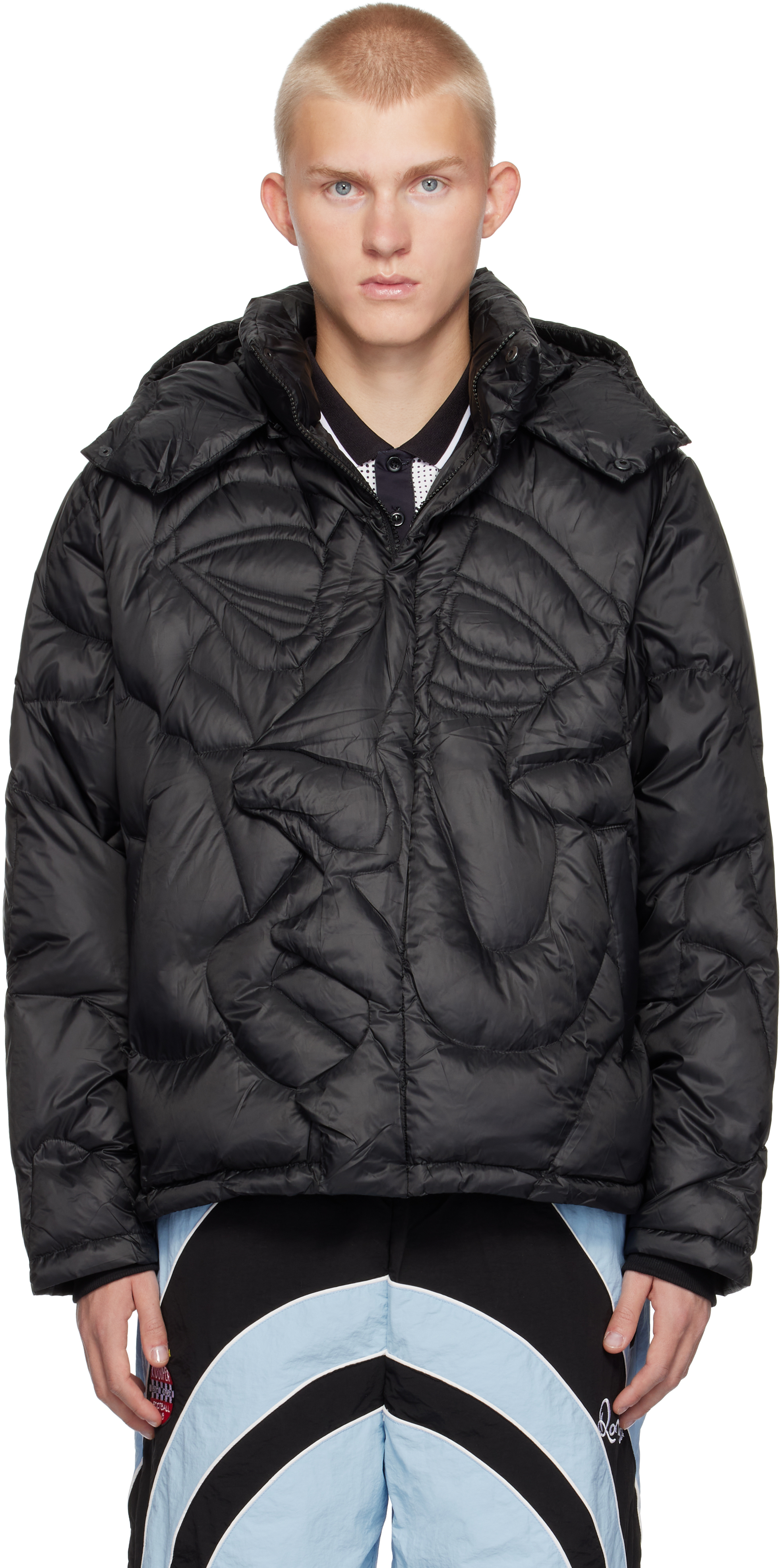 Shop Kidsuper Black Kissing Down Jacket