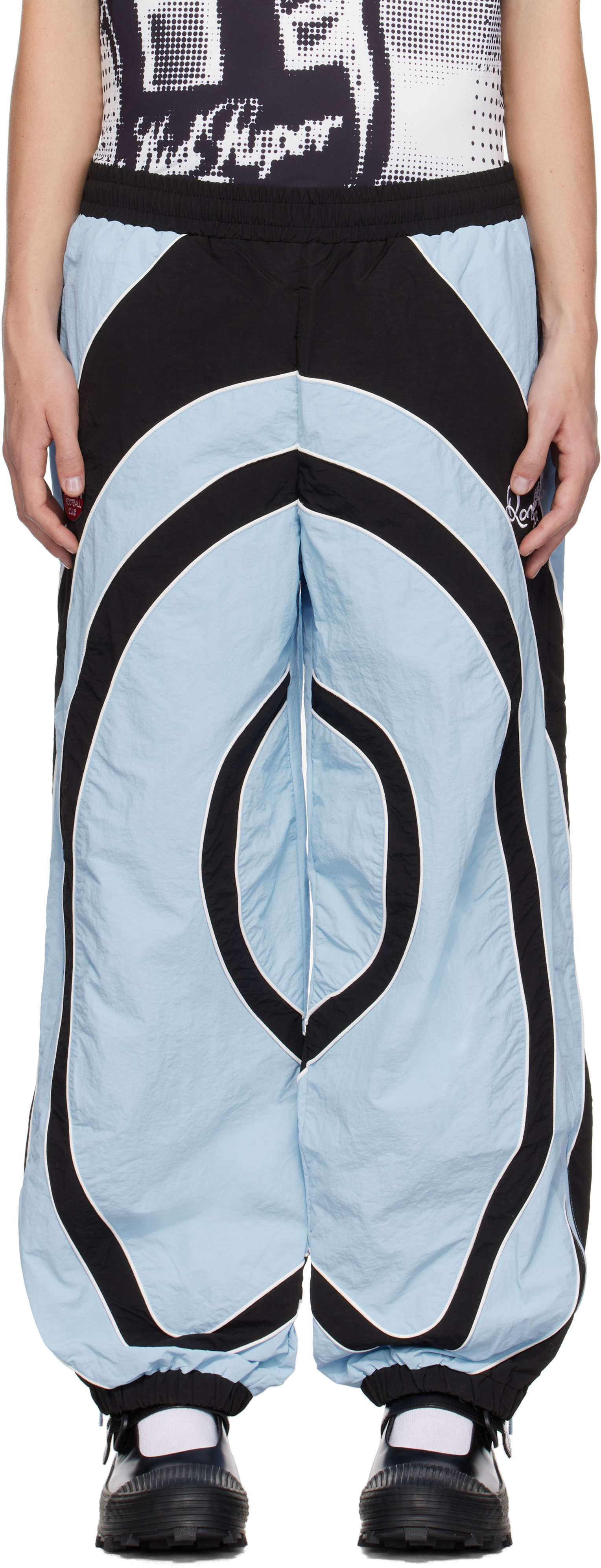 Black & Blue Ronaldinho Edition Taffeta Track Pants