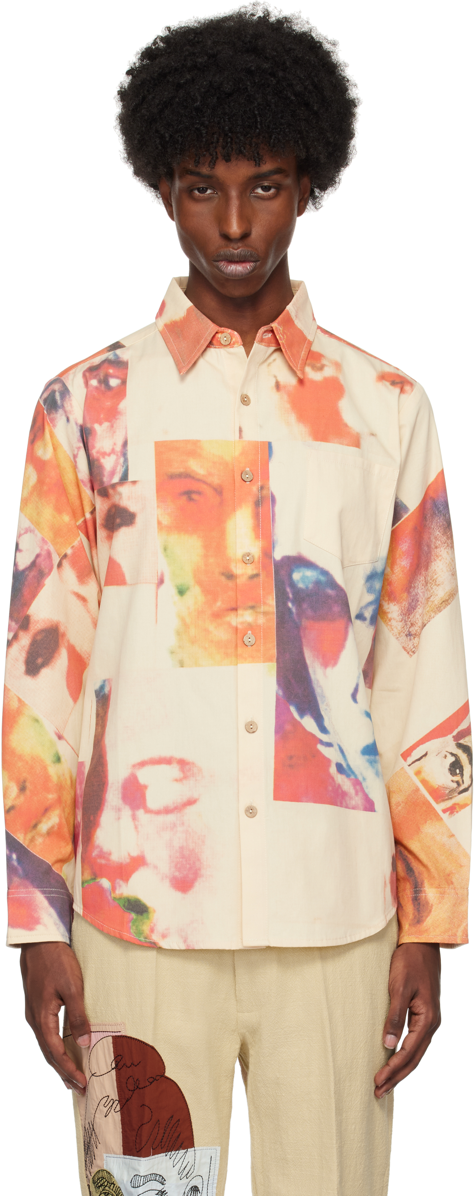 Off-White Collage Faces Button Up Shirt