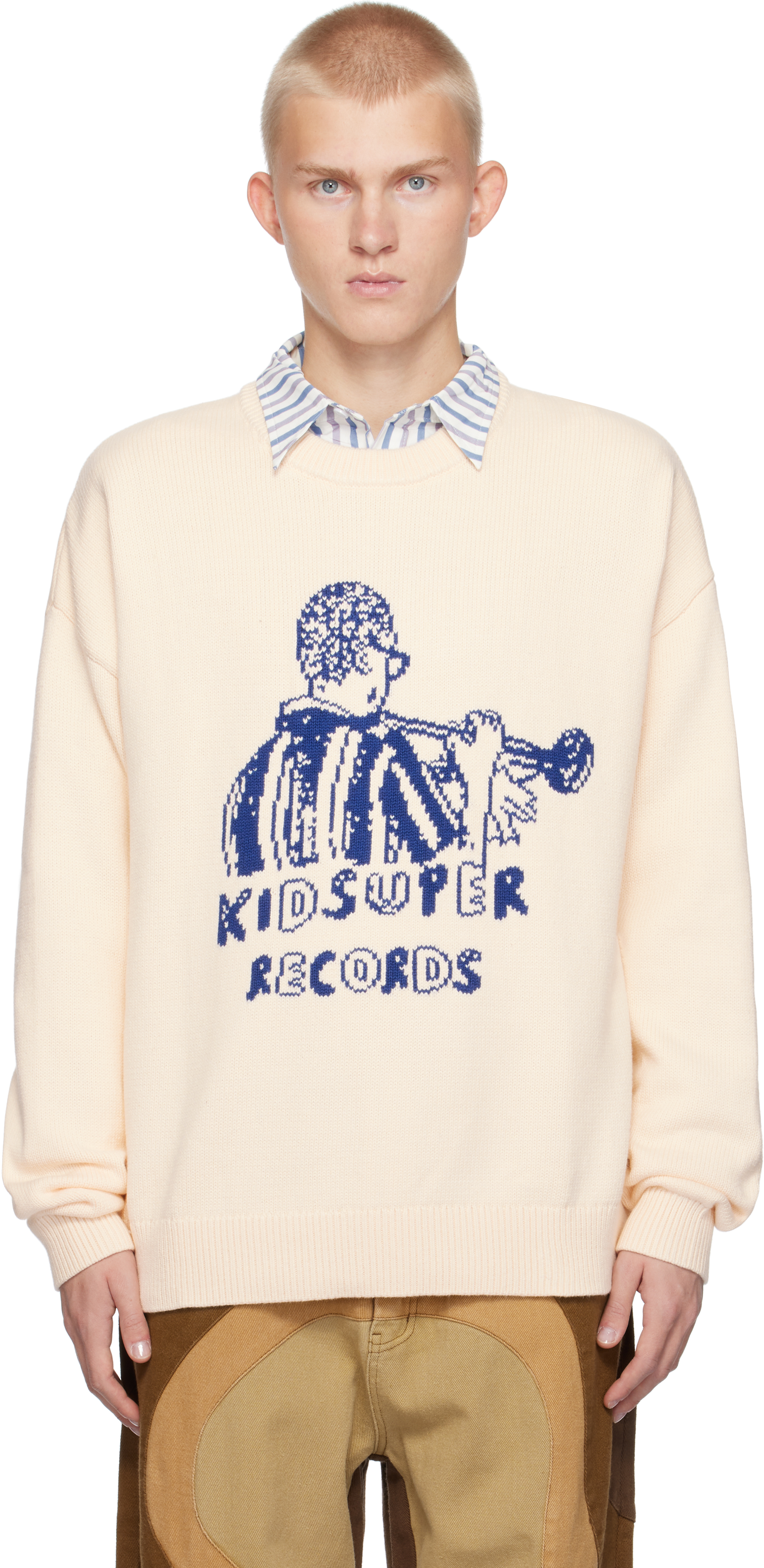 Beige 'KidSuper Records' Sweater