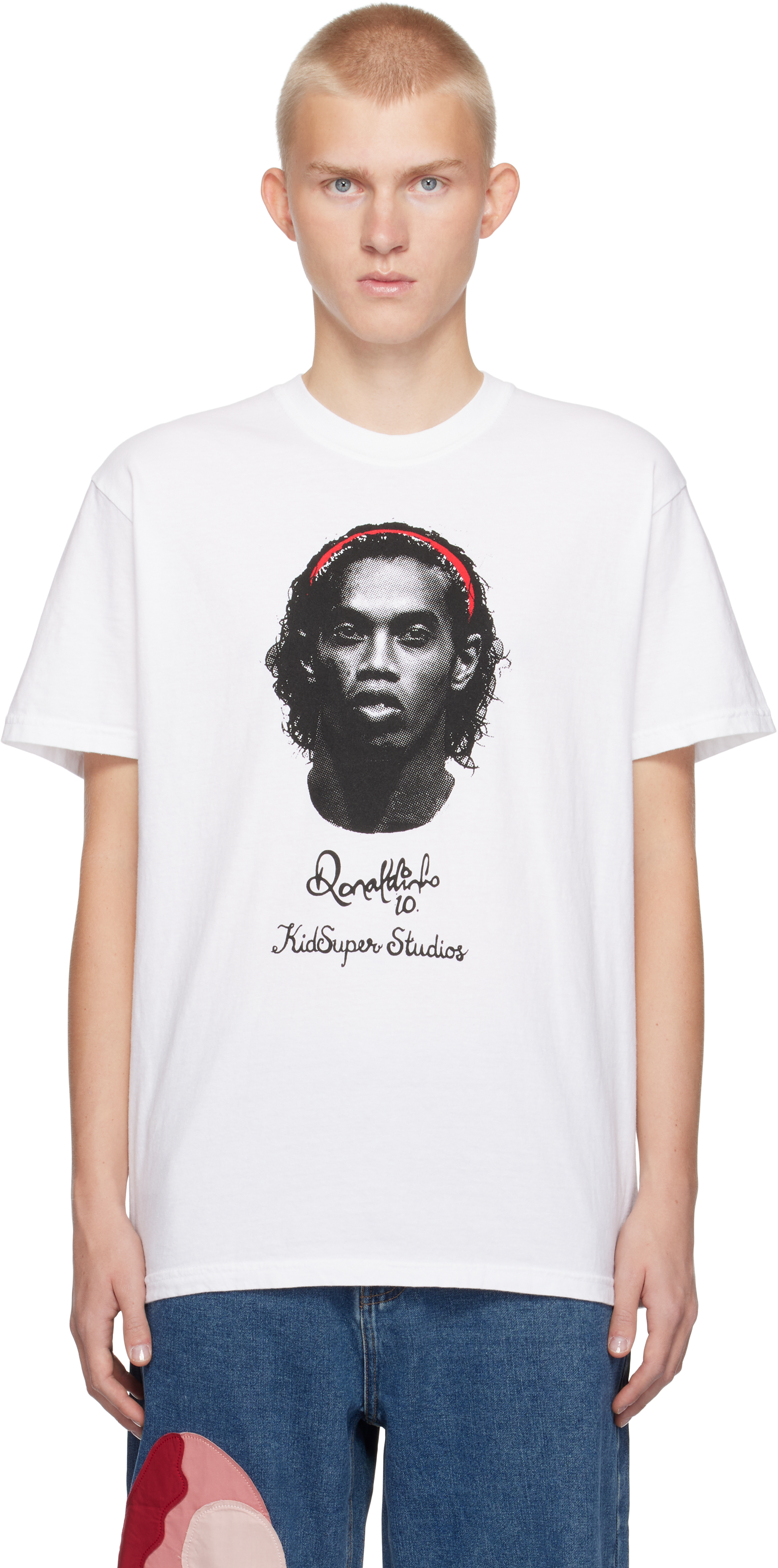 White Ronaldinho Edition Portrait T-shirt