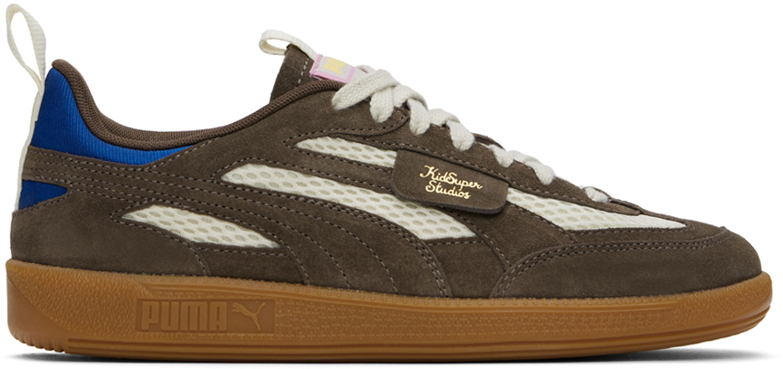 Kidsuper Brown Puma Edition Palermo Sneakers In Flaxen-mauved Out