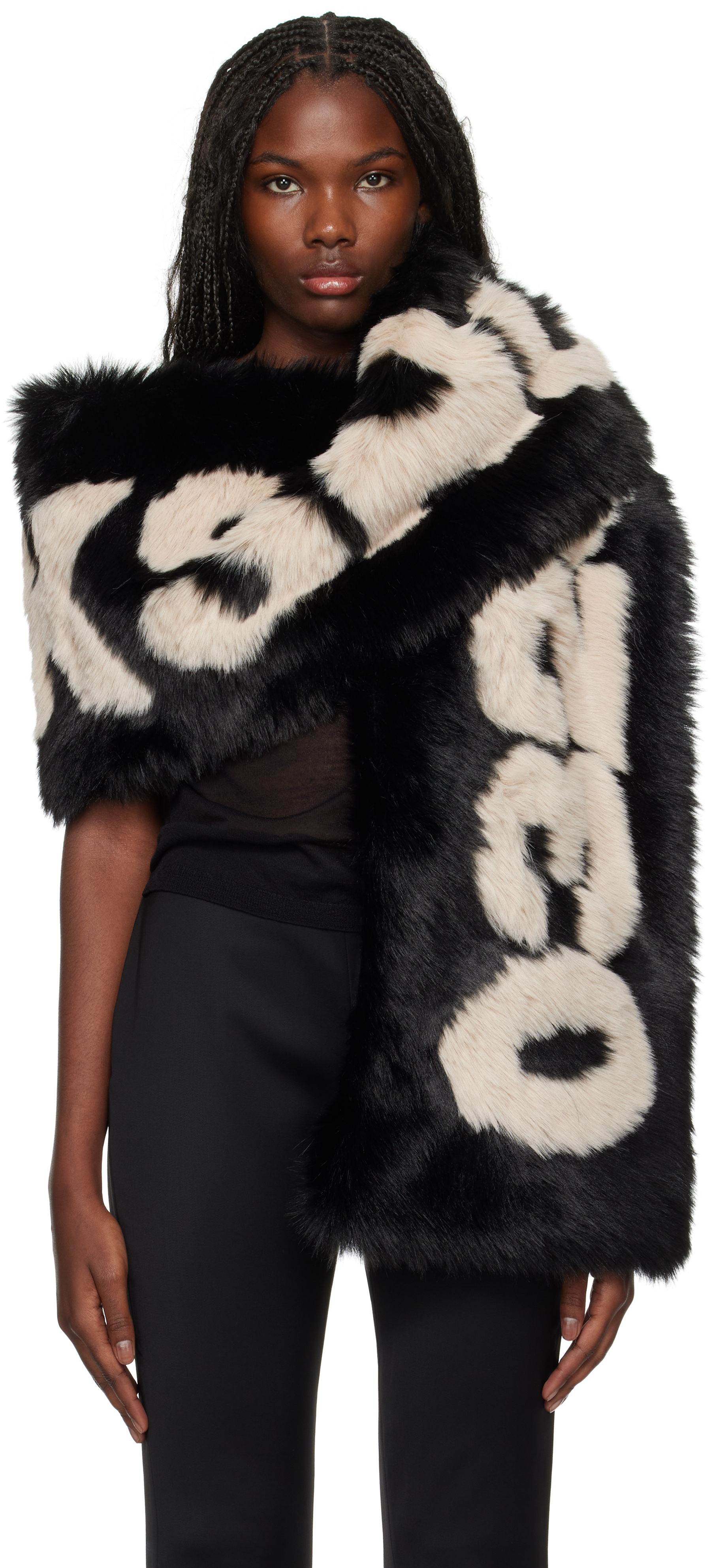 Black Anti-Gauguin Faux Fur Scarf