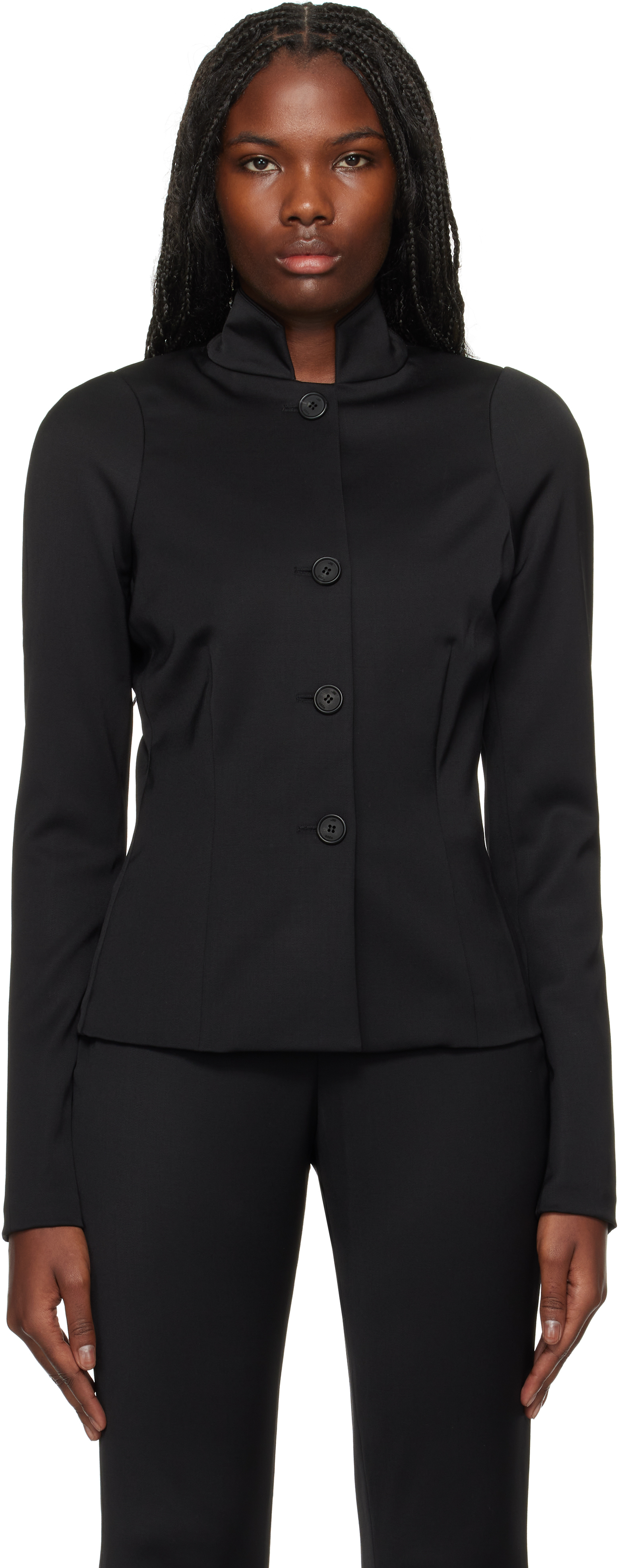 Black Gattaca Tight Suit Jacket