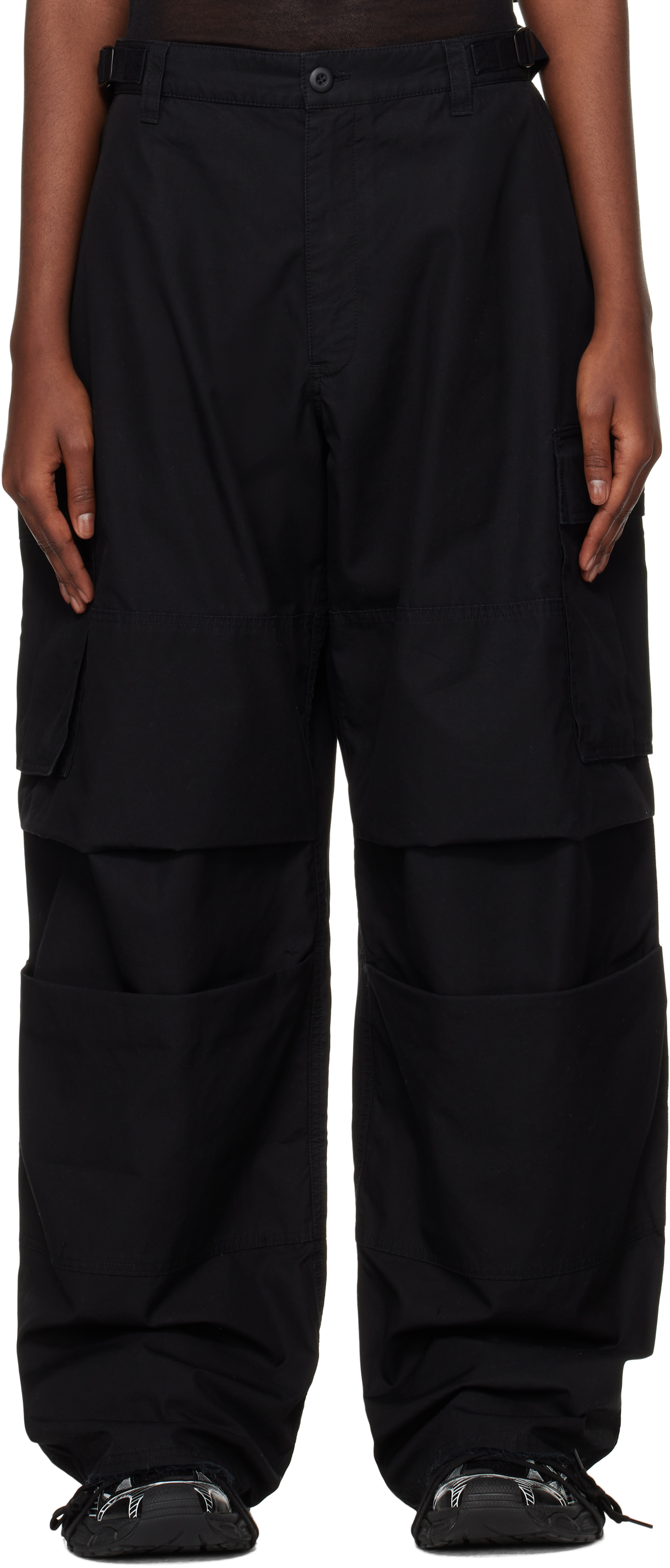 Shop 032c Black Overtime Cargo Pants