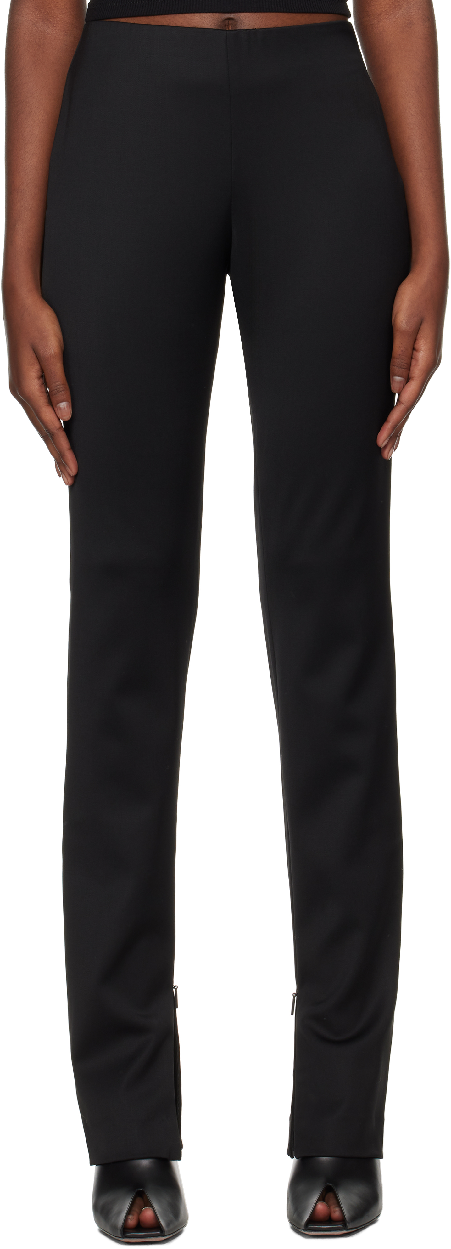 Black Tight Fit Suit Trousers