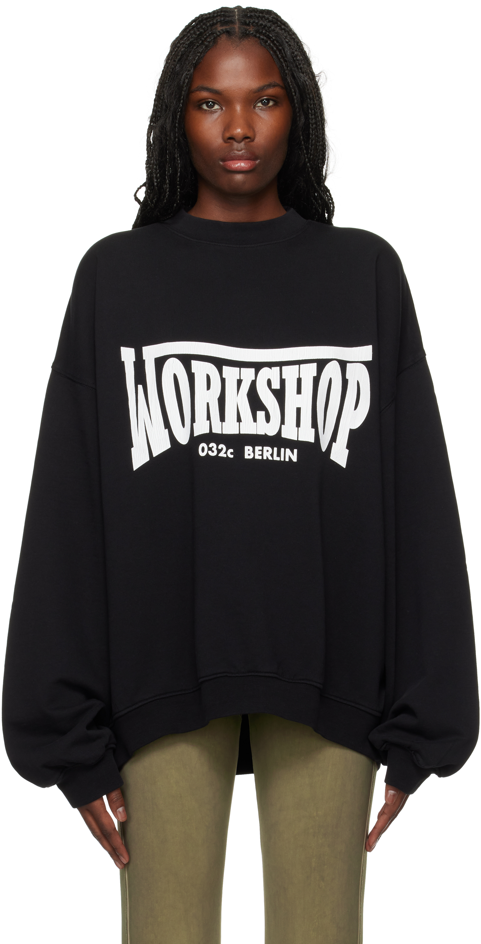 032c black victor bubble sweatshirt