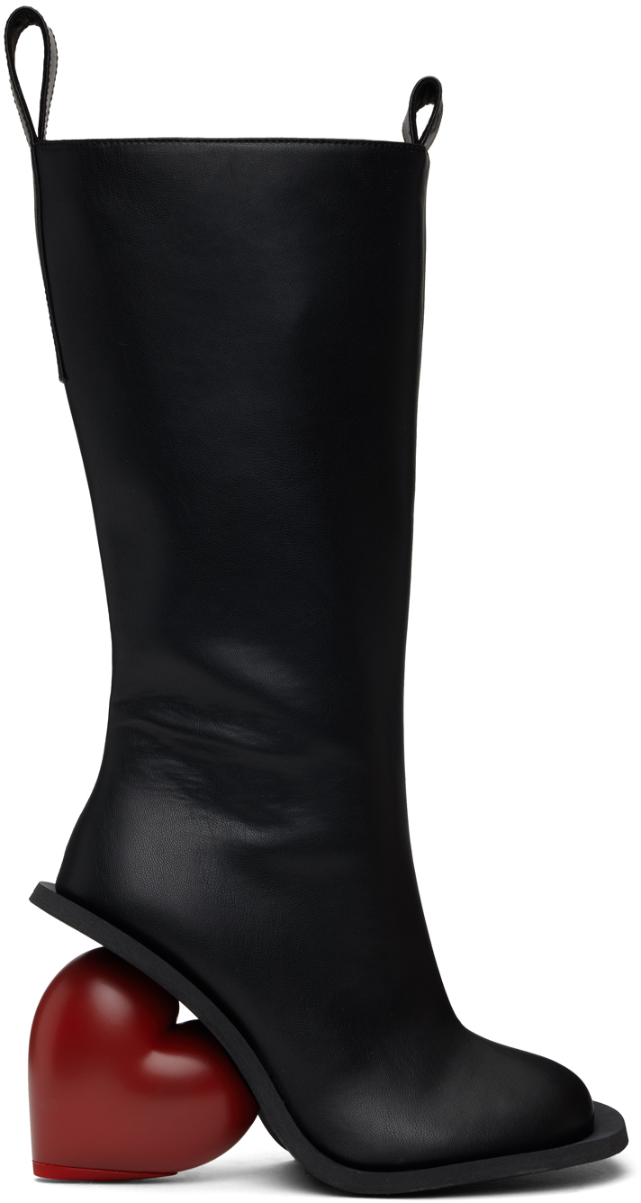 Shop Yume Yume Black Love Boots In Black Recycled Leath