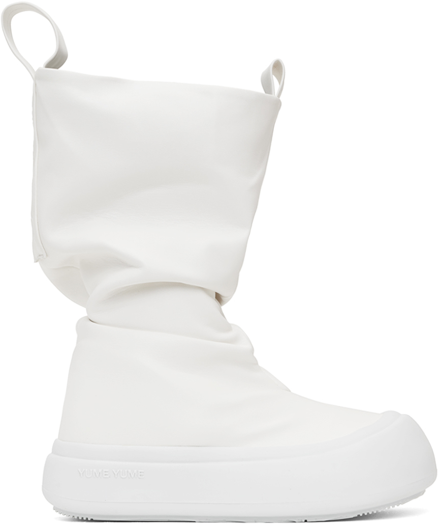 Shop Yume Yume White Low Fisherman Boots In White Vegan Leather