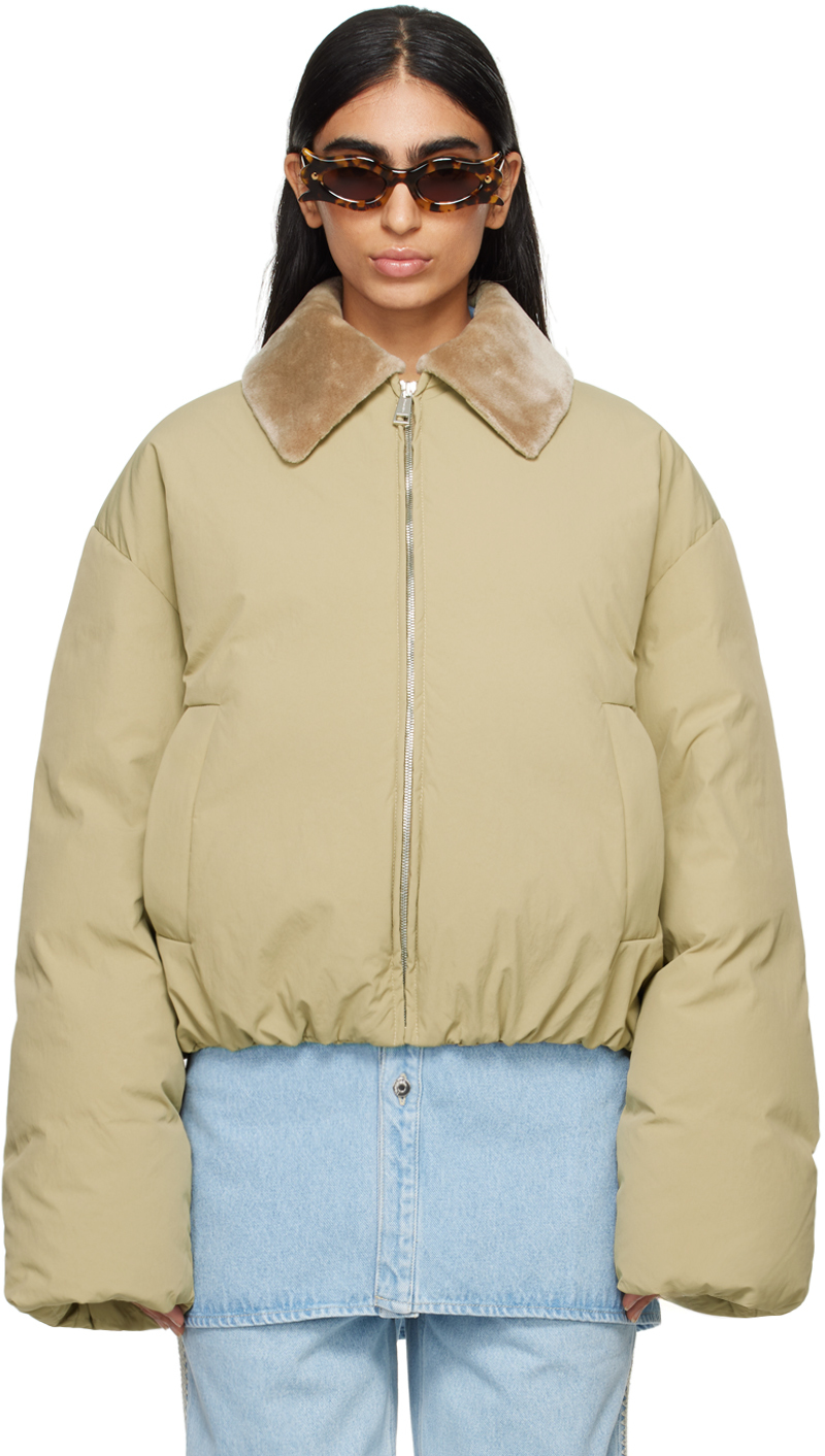 Khaki & Beige Zacharie Down Jacket