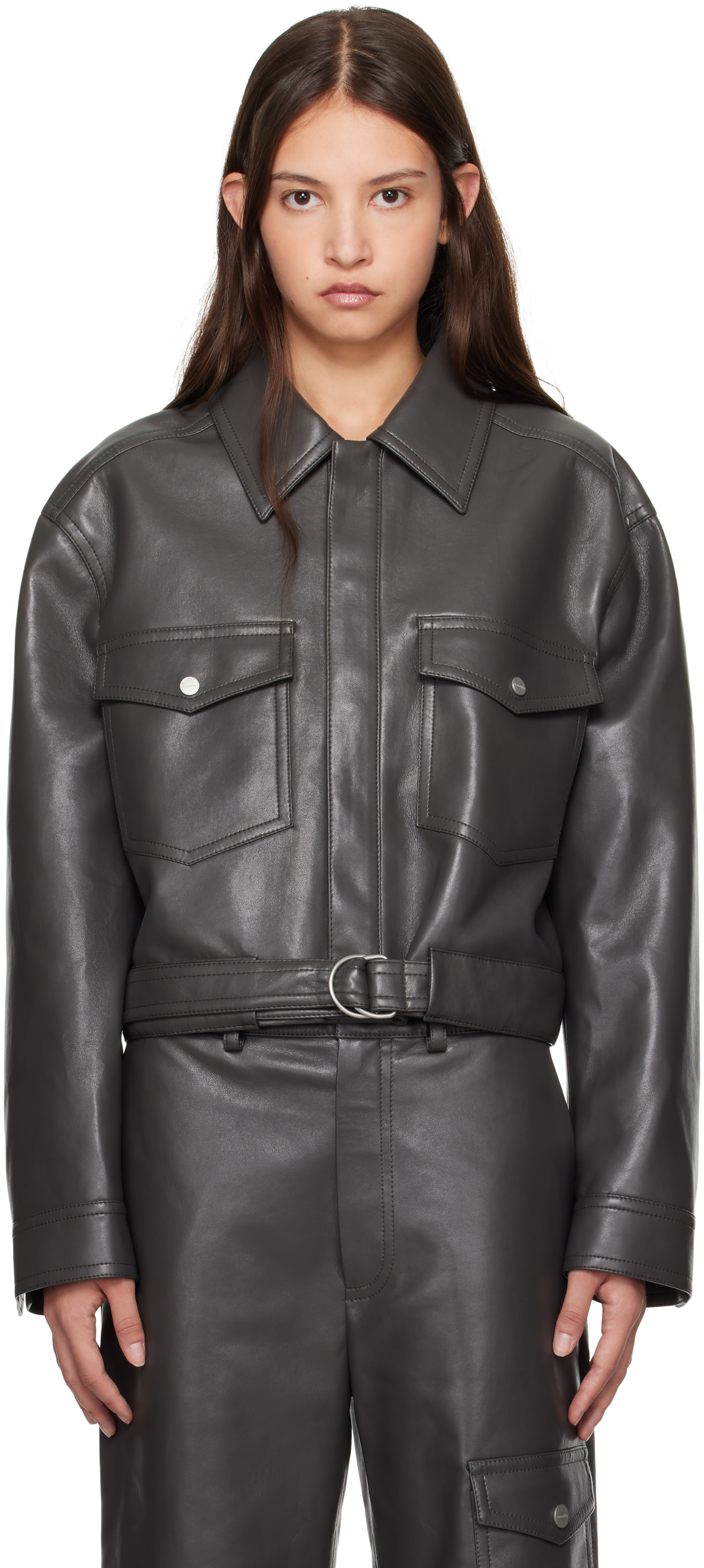 Nanushka Zipped Biker Jacket | Black | FARFETCH BH