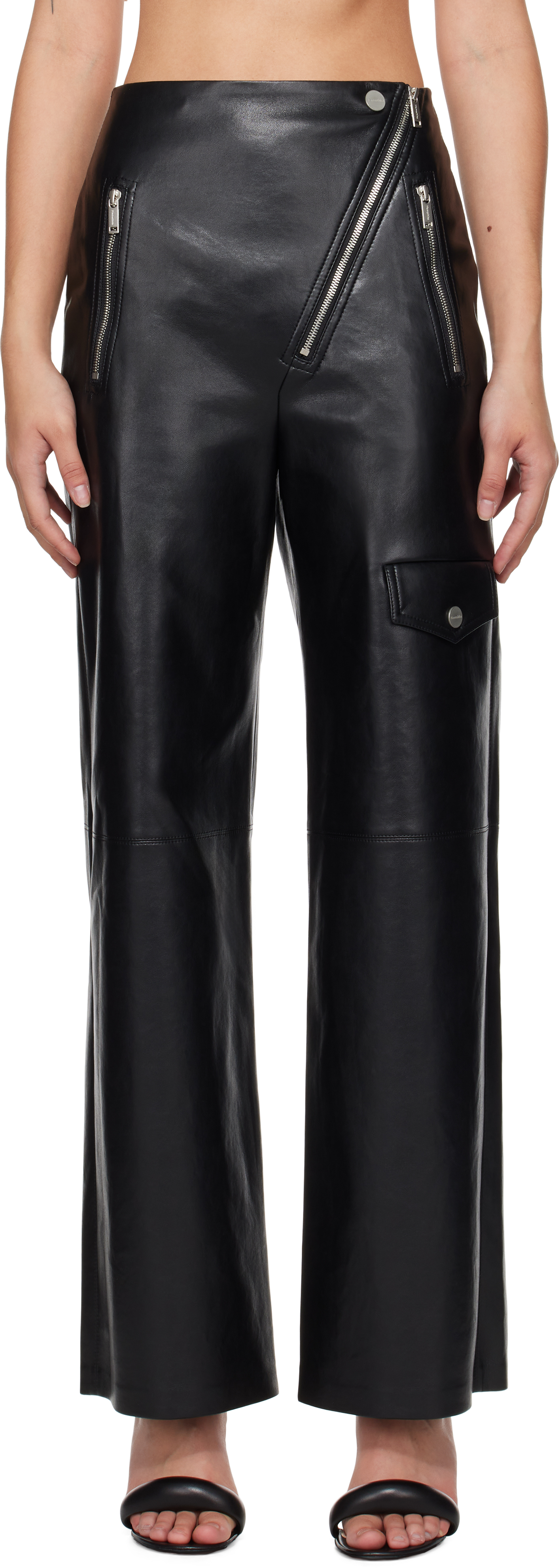 Black Hayes Regenerated Leather Pants