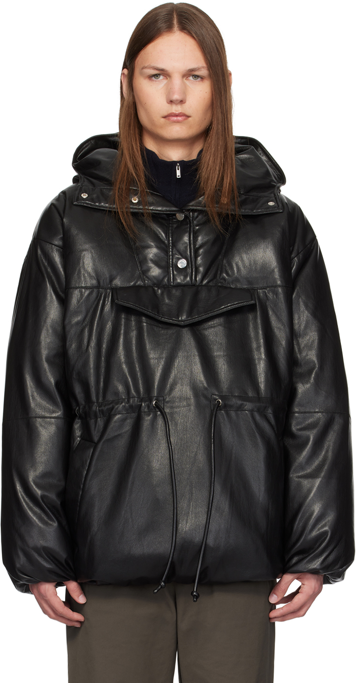 Leather down jacket online