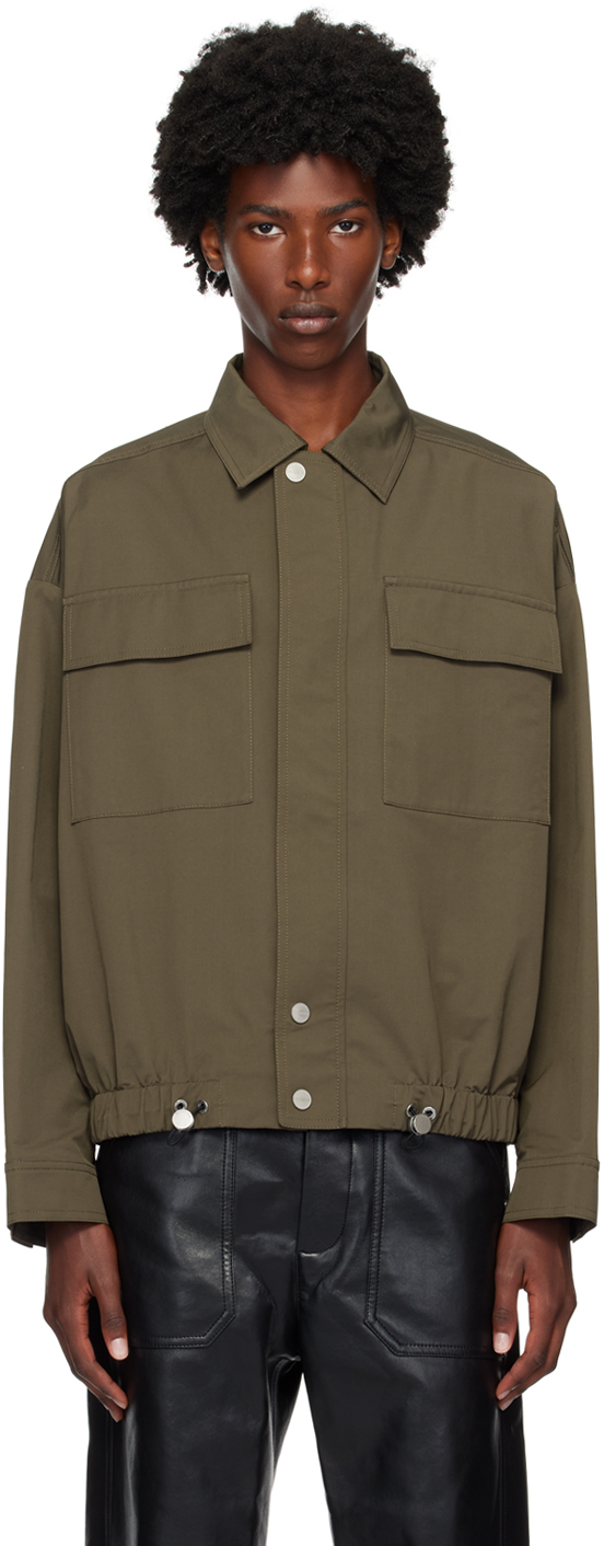 Shop Nanushka Khaki Emeric Jacket In Soil