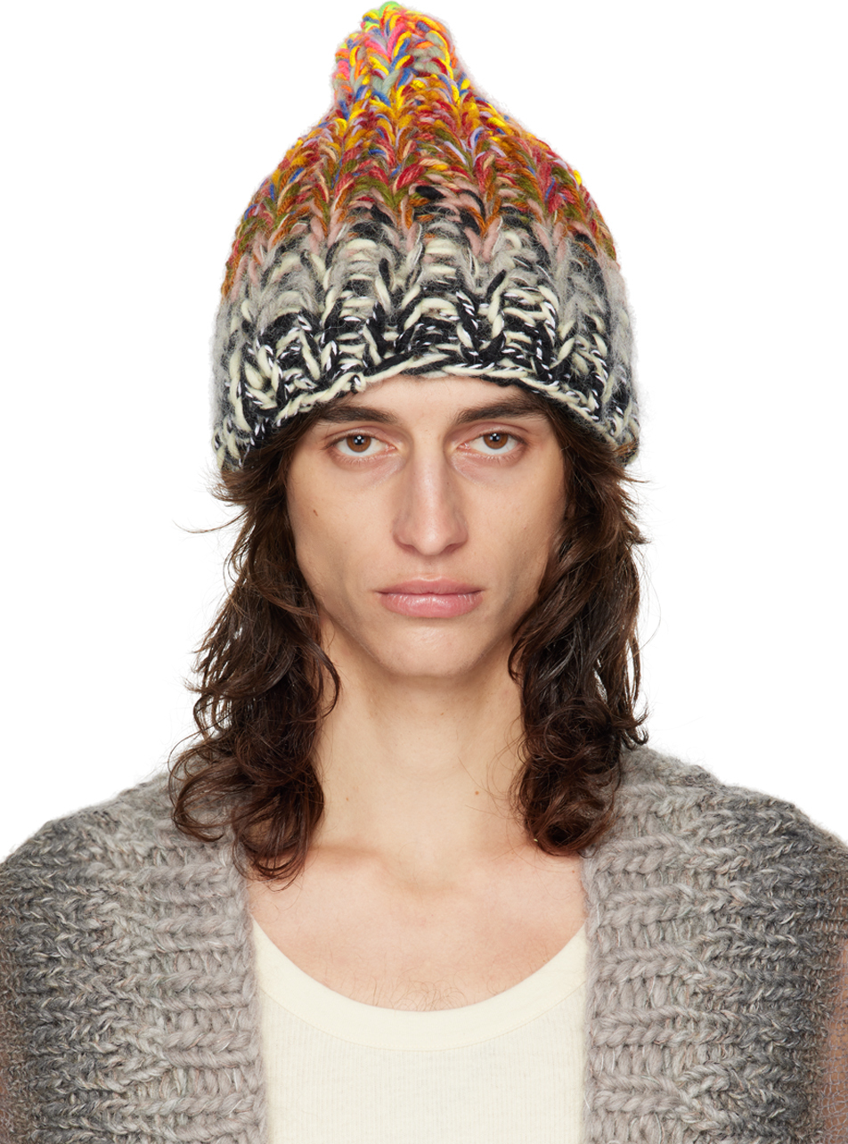 Shop Bless マルチカラー Degradé Knitted ビーニー In Woolmix