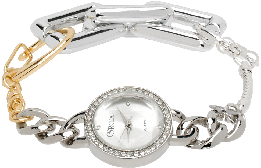 Shop Bless Silver & Gold Watch Freestyle Bracelet In Watch Silver Gold