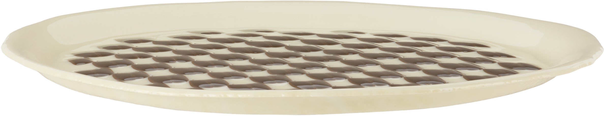 Los Objetos Decorativos Beige & Brown Rounded Tray
