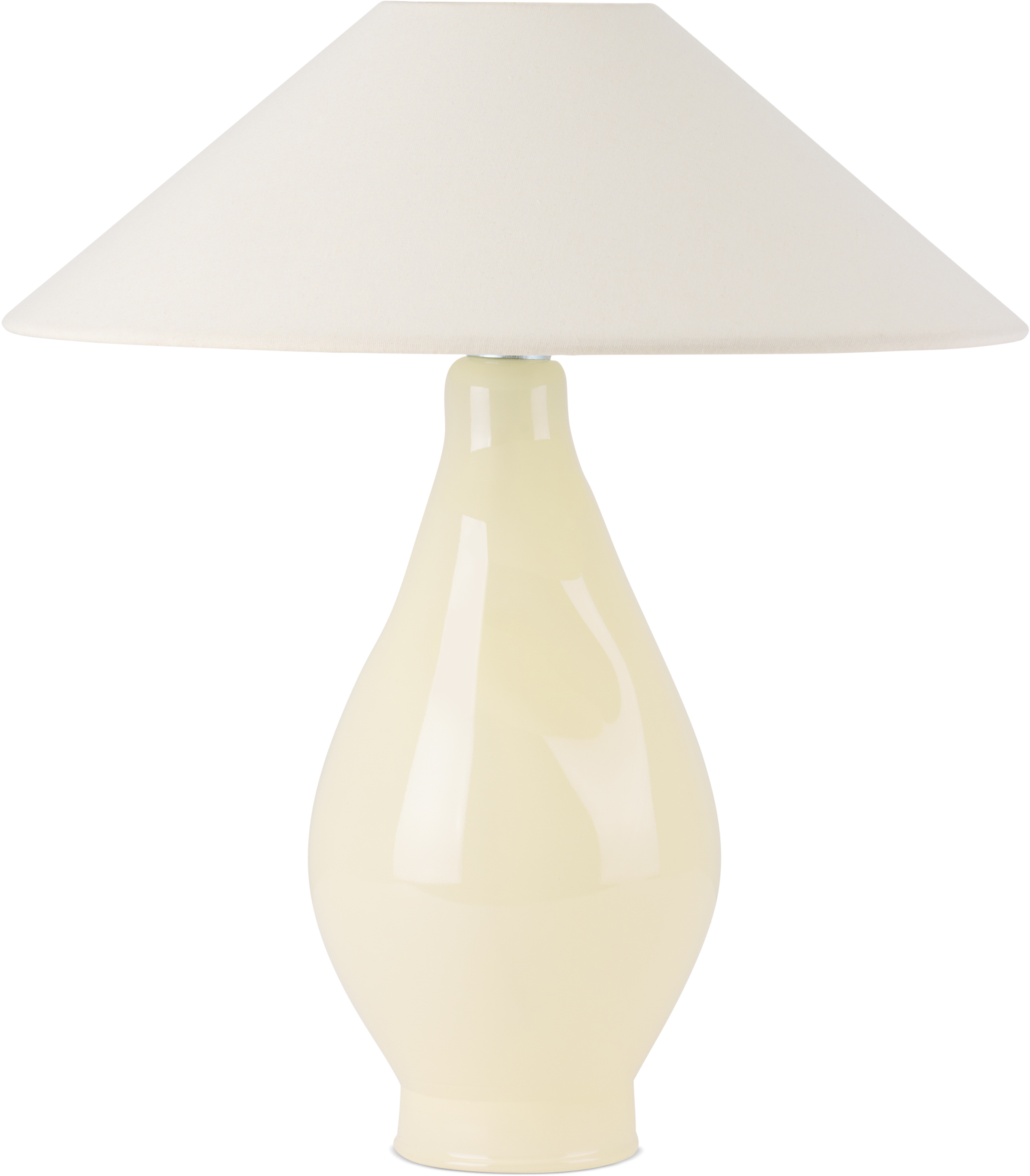 Los Objetos Decorativos Beige Conical Glass Lamp