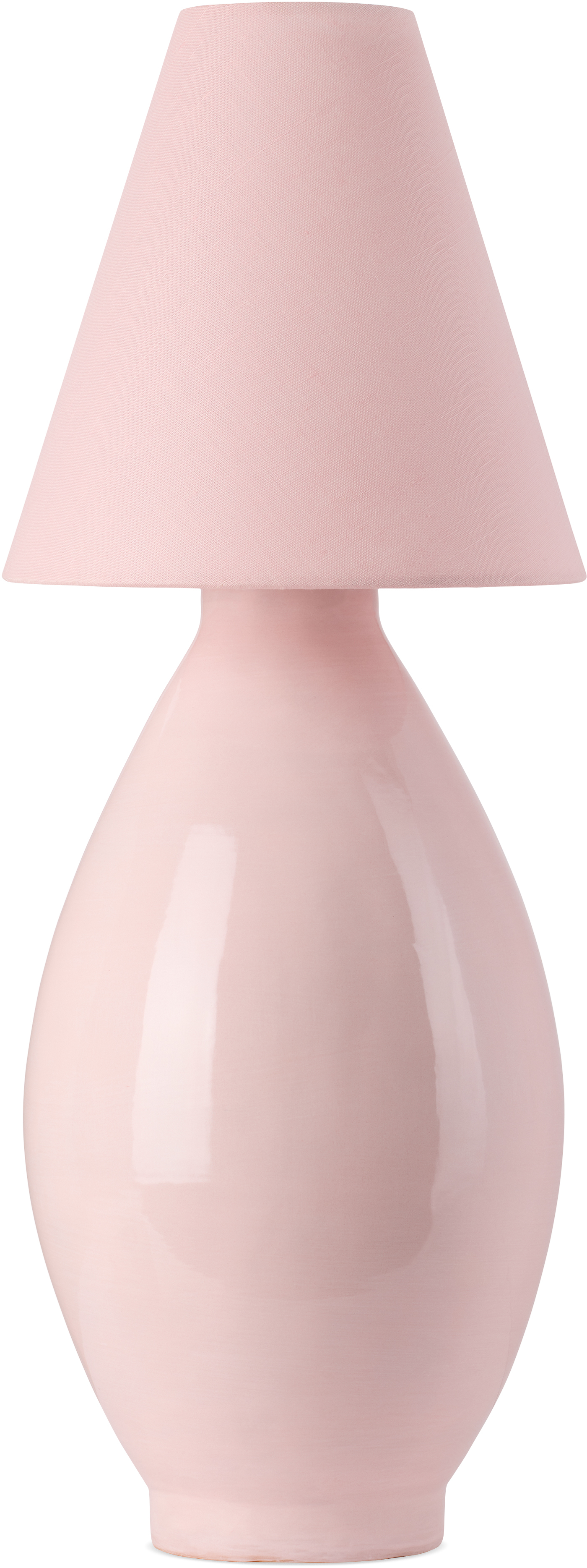 Los Objetos Decorativos Pink Conical Shade Ceramic Large Lamp