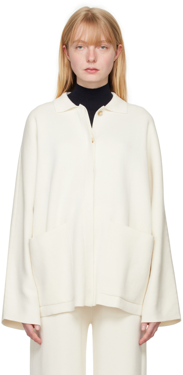 Shop Lauren Manoogian Off-white Buttoned Jacket In B07 Bone