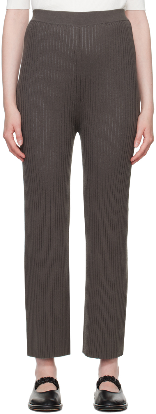 Shop Lauren Manoogian Gray Column Lounge Pants In C10 Coal
