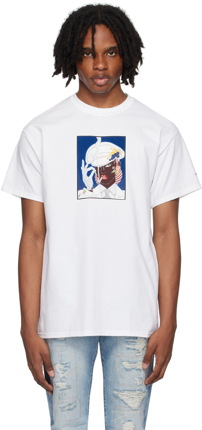 Shop Noah White Printed T-shirt