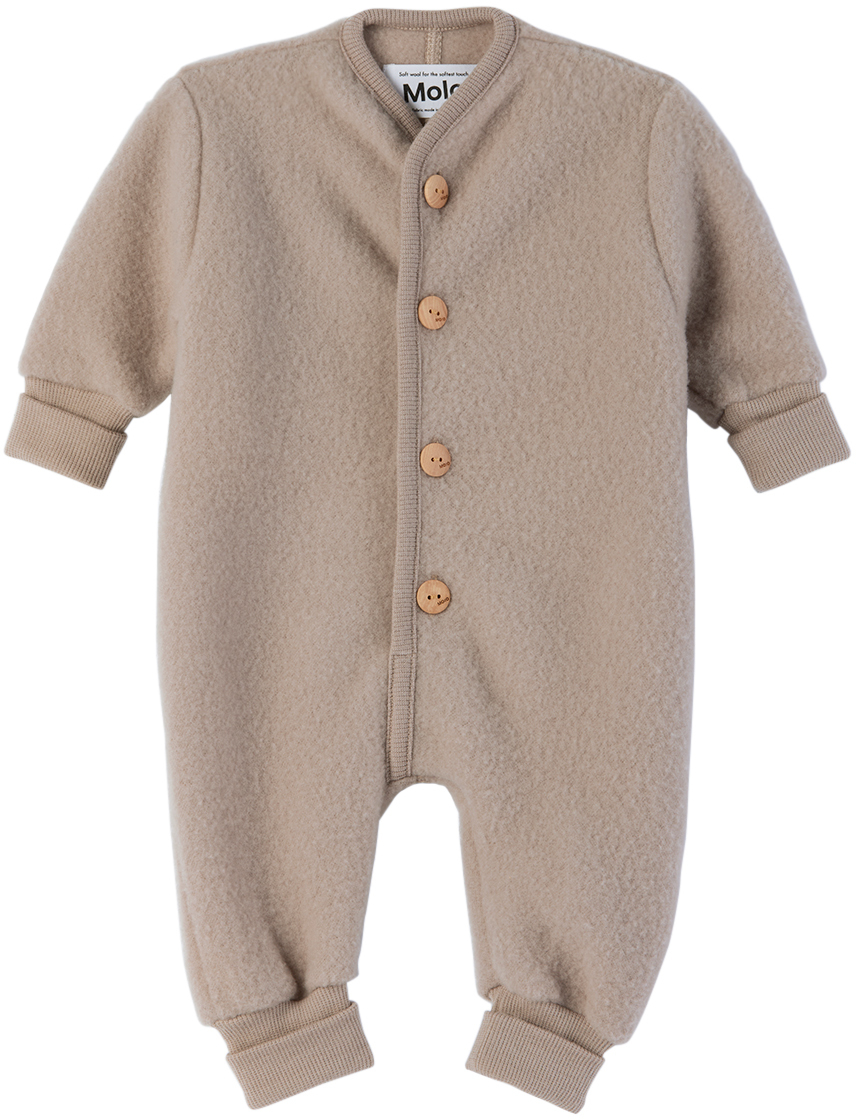 Shop Molo Baby Taupe Umar Jumpsuit In 8339 Moon Sand