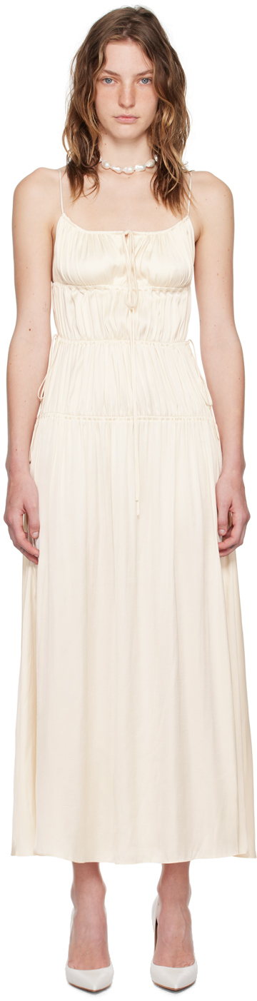 Beige midi dress best sale