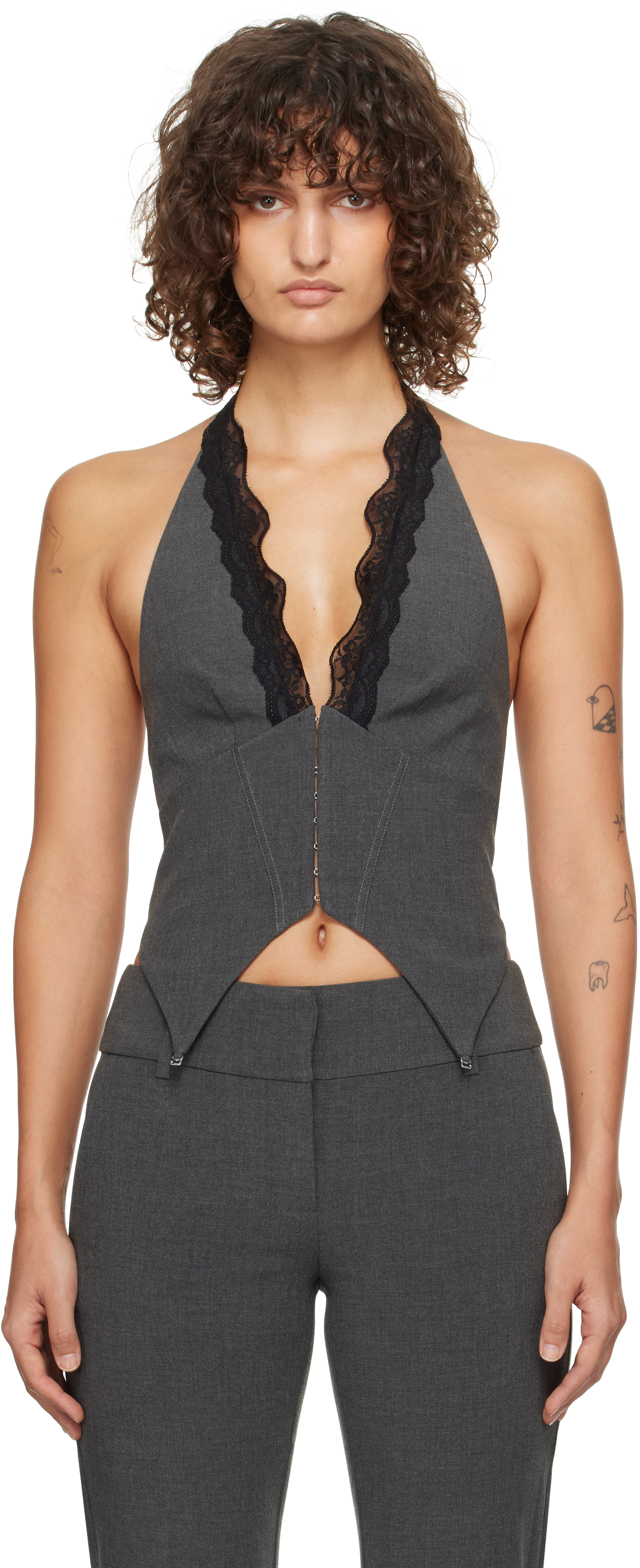 Shop Bec & Bridge Gray Naida Halter Top In Charcoal