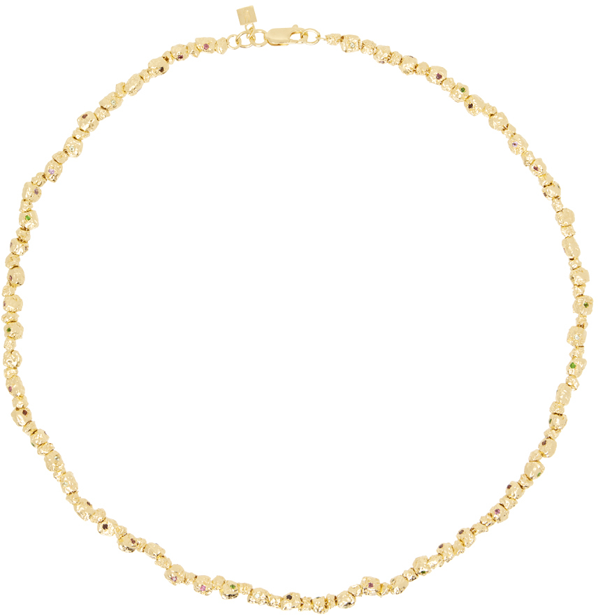 Gold VC025 Signature Gem Stone Necklace