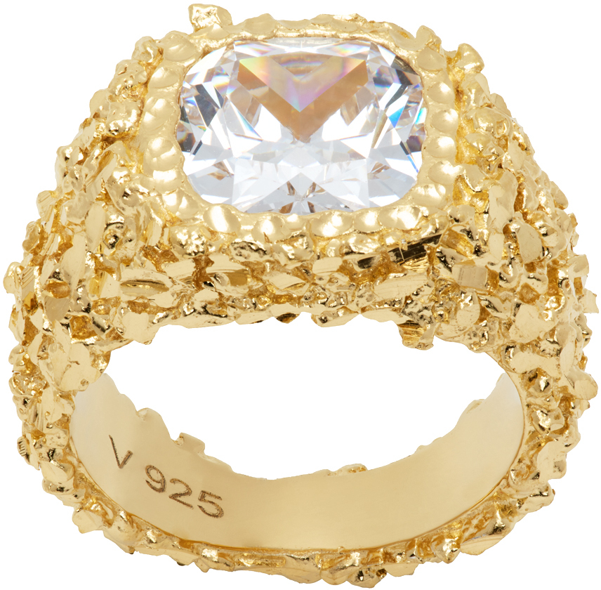 Shop Veneda Carter Gold Vc078 Large Square Crystal Ring