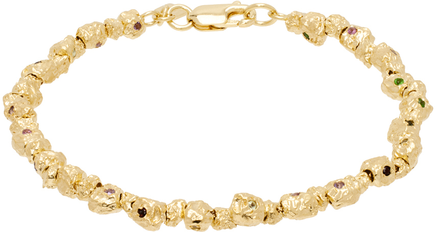 Shop Veneda Carter ゴールド Vc024 シグネチャ ジェムストーン ブレスレット In Gold