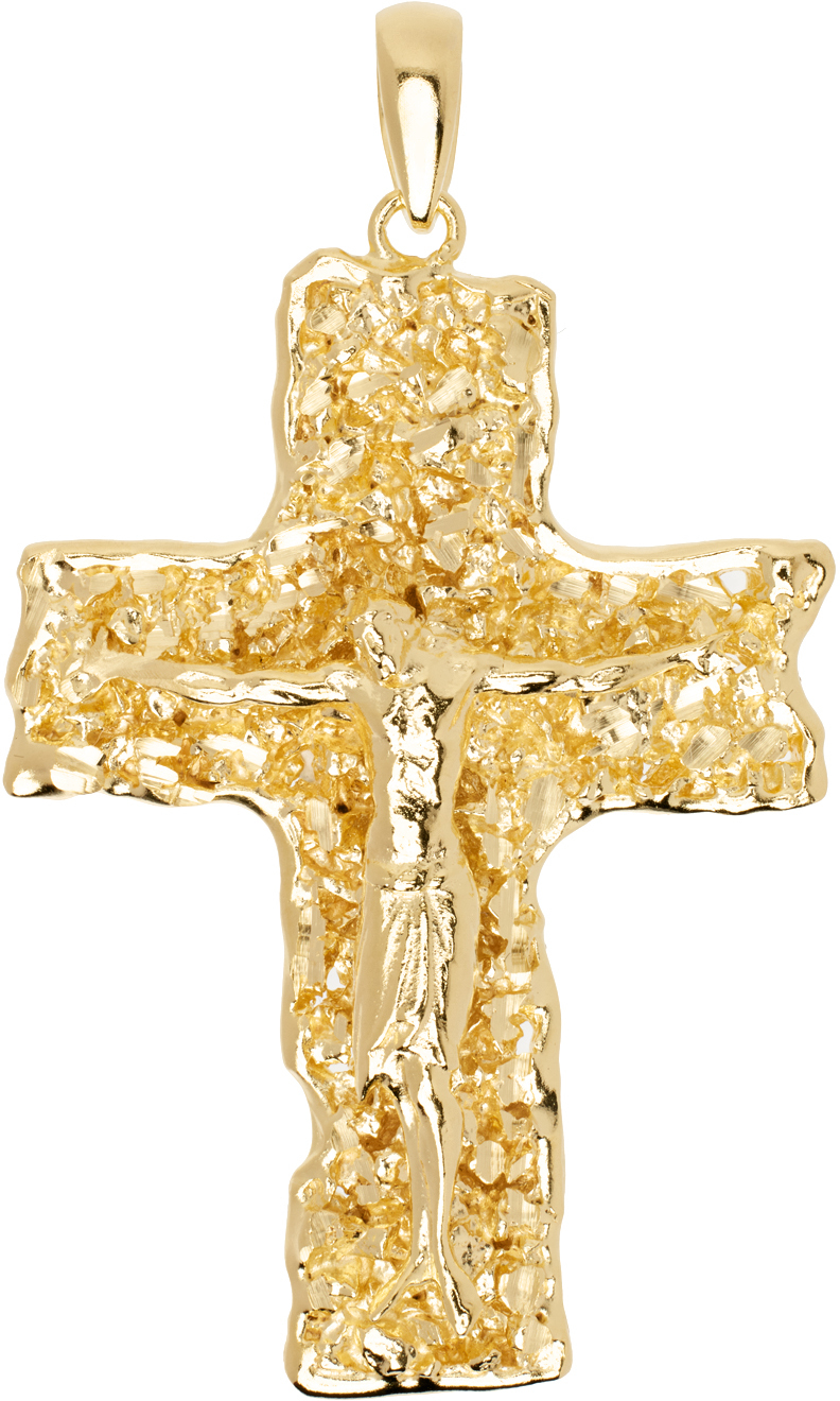 SSENSE Exclusive Gold VC009 Cross Pendant