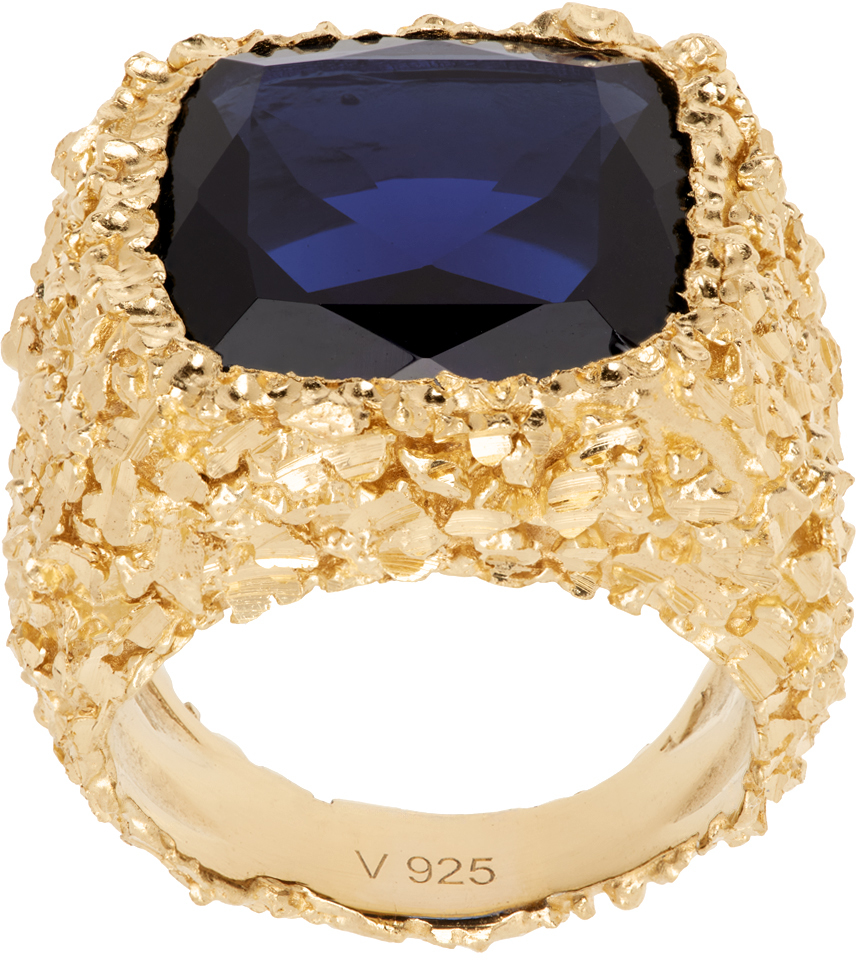 Shop Veneda Carter Gold Vc077 Large Square Sapphire Ring