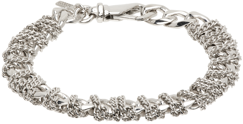 Silver Small Entwined Chain Bracelet