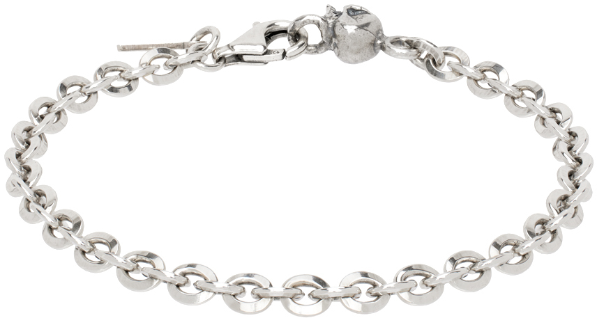 SSENSE Exclusive Silver Skull Bracelet