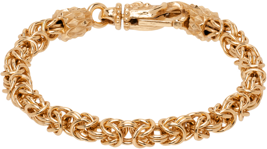 Shop Emanuele Bicocchi Gold Byzantine Chain Bracelet