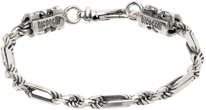 Emanuele Bicocchi: Silver Figaro Rope Chain Bracelet | SSENSE