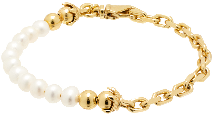 SSENSE Exclusive Gold Pearl Bracelet