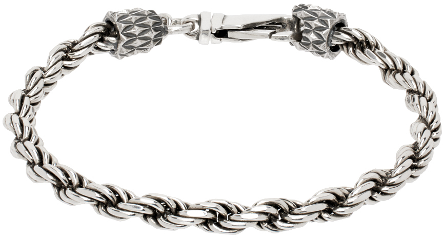 Shop Emanuele Bicocchi Silver Rope Chain Bracelet