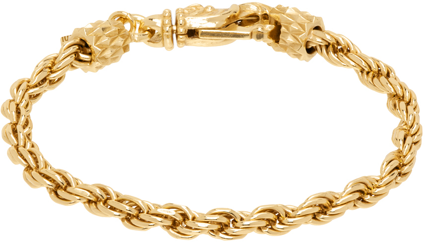 Shop Emanuele Bicocchi Gold Rope Chain Bracelet