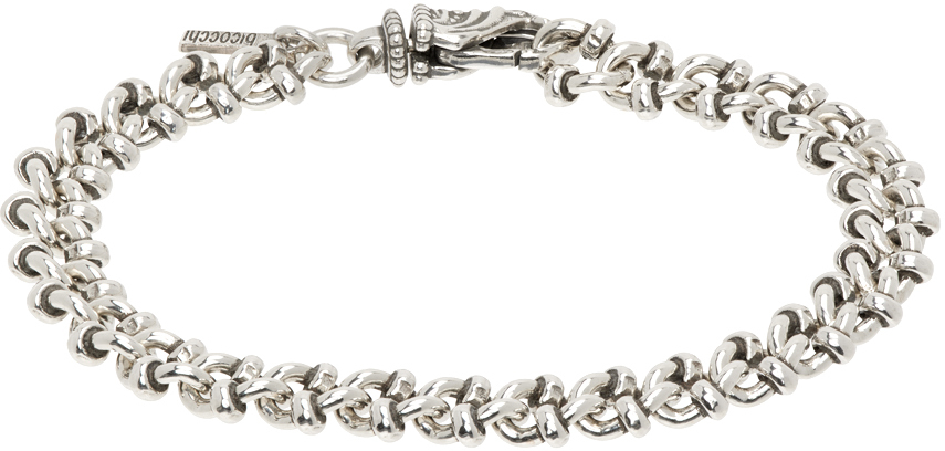 Shop Emanuele Bicocchi Silver Essential Knotted Chain Bracelet In Sterling Silver