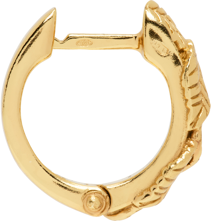 Gold Leaves Single Hoop Earring