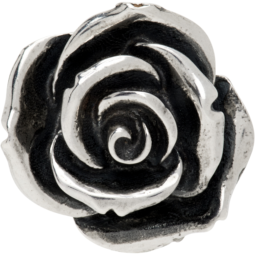 Silver Rose Single Stud Earring