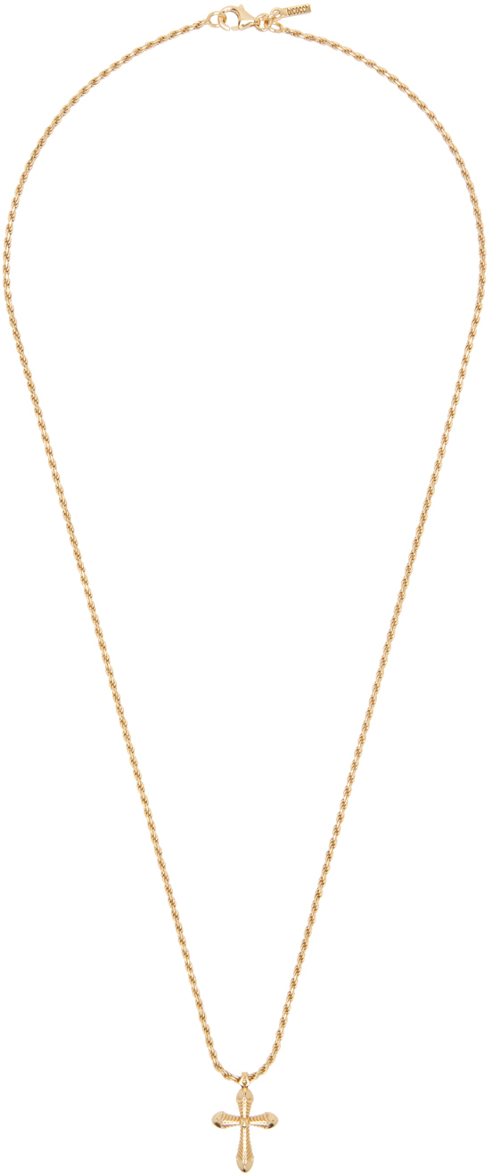 SSENSE Exclusive Gold Thin Cross Necklace