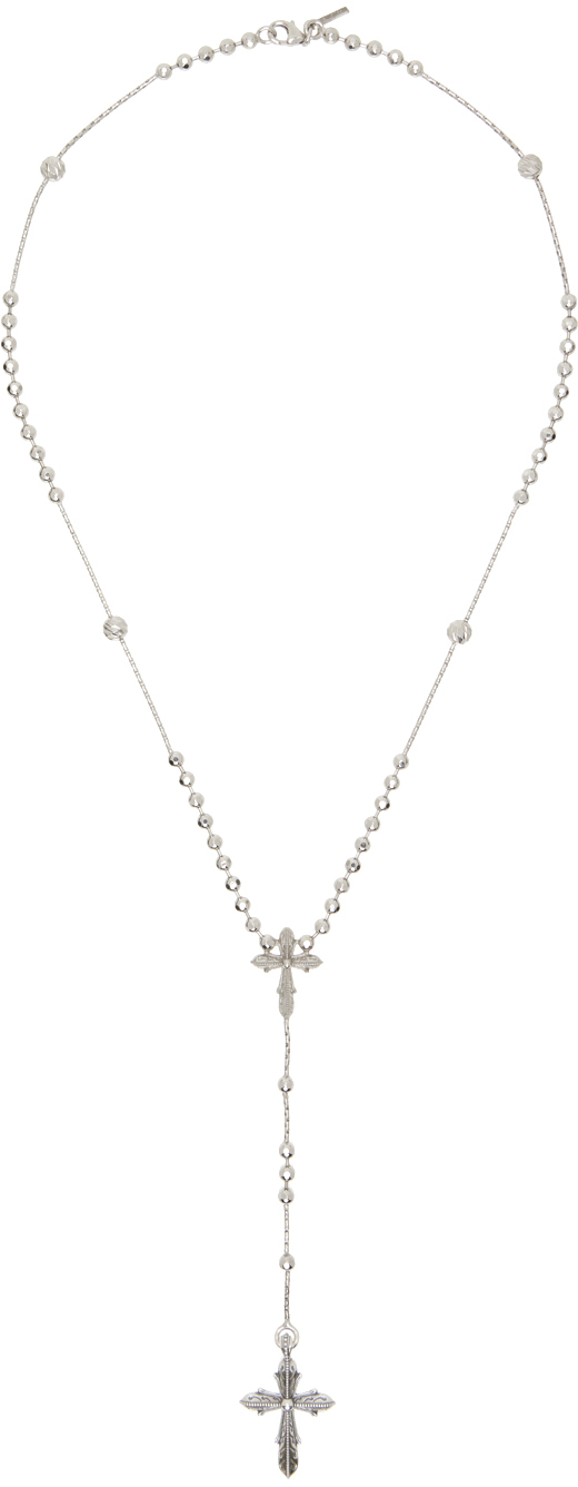 Shop Emanuele Bicocchi シルバー Gothic ロザリオ ネックレス In Silver