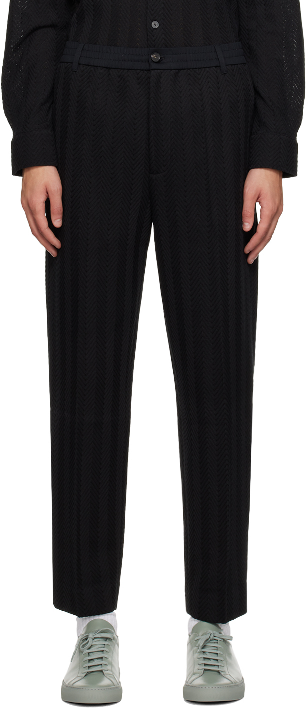 Black Classic Zig-Zag Trousers