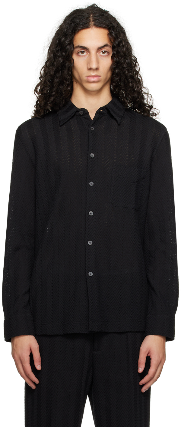 Shop Missoni Black Chevron Shirt In Black Beauty